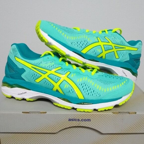 NEW Asics GEL Kayano 23 Womens 6.5 US Medium 37.5 EUR T696N Bright Teal Lime - Picture 3 of 7